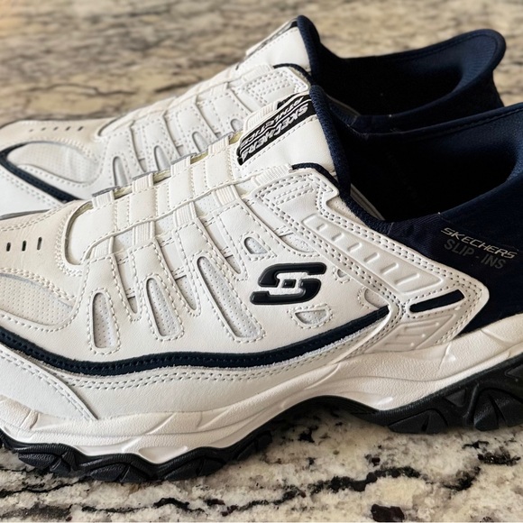SKECHERS MENS Slip-Ins:After Burn-Grill Captain White and Navy. Size 9.5 - Picture 5 of 9